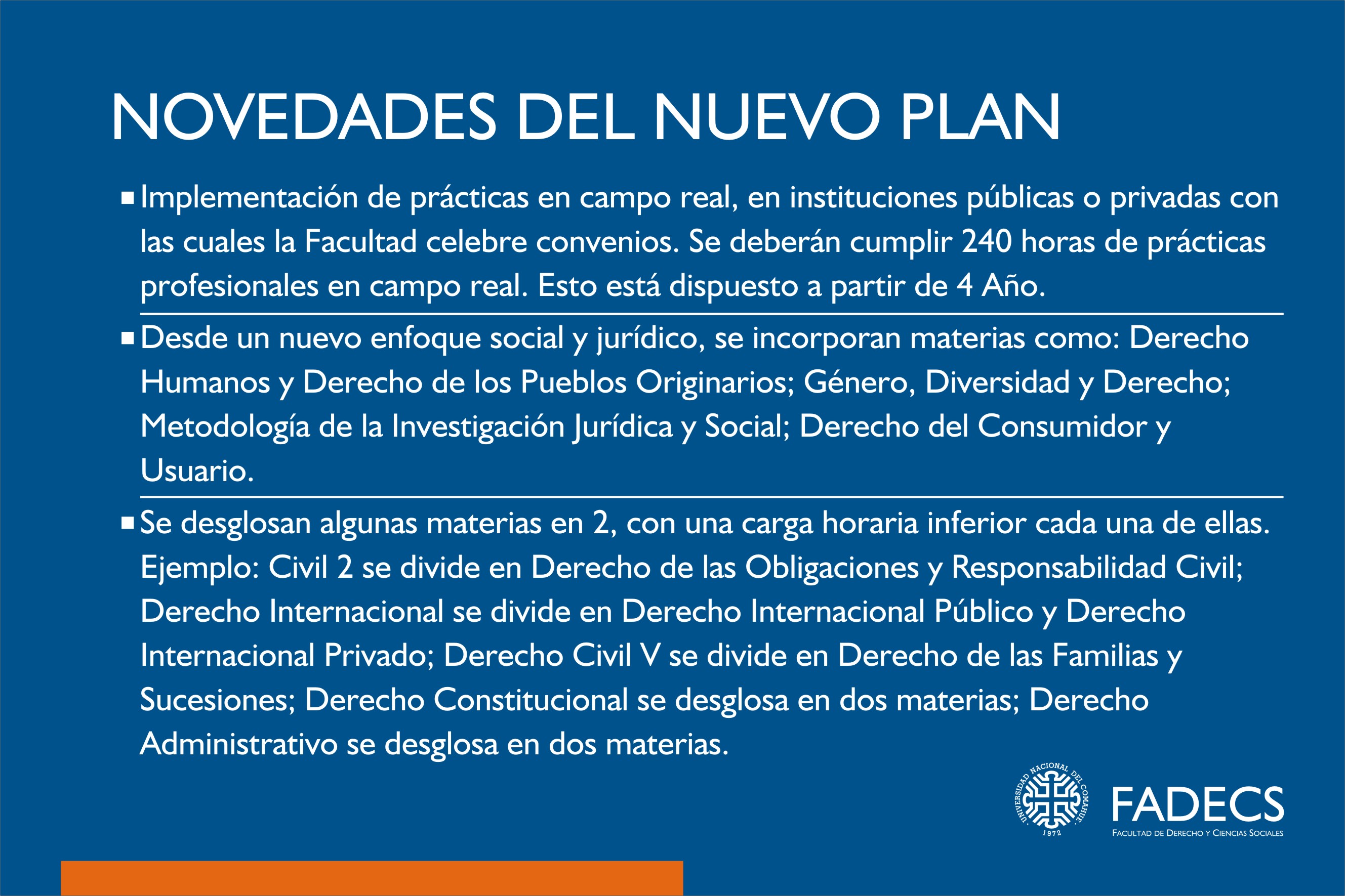 NUEVO PLAN DE ESTUDIOS DE ABOGACÍA